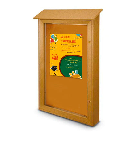 32x48 Outdoor Message Center with Cork Board Wall Mounted - Eco-Friendly Recycled Plastic Enclosed Information Board