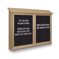 Double Door Outdoor Message Center Changeable Letter Boards Wall Mount Display Case