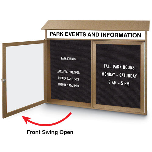 60x48 Message Center Hinged with 2 Doors (OPEN VIEW)