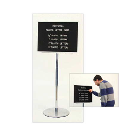 Non Adjustable Felt Pedestal Open Letter Board 24x18 Aluminum Frame  (2-SIDED)