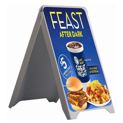 Plastic A-Board Pavement Sign holders with rounded corners 