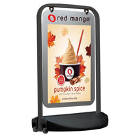 The Swingster Fillable Base Sidewalk Sign is strong and durable enough for outdoor or indoor use
