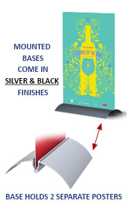 Quick Snap Counter Top Poster Board Display Stand | Steel Base 7" Wide