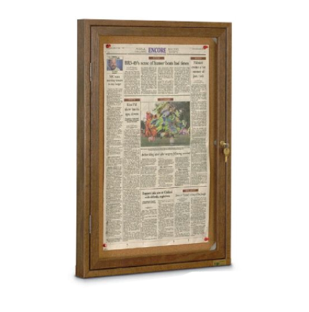 Enclosed Wood Framed Restroom Bulletin Board Display Case