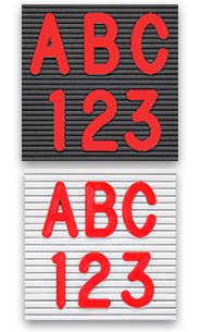 RED Helvetica Changeable Letter Sets | Character Sets | Number Sets | Directory Board Letters | Letter Board Letters