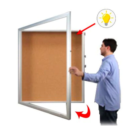 Large Shadow Box SwingFrames with Corkboard & SUPER WIDE-FACE Metal Frame | 6" Deep Shadowbox Interior