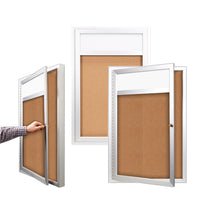 Outdoor Enclosed Bulletin Boards 36 x 36 with Header & Light (Single Door)