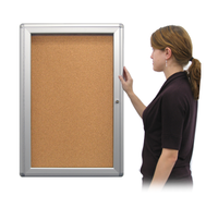 30 x 40 Enclosed Bulletin Board with Rounded Corners | Indoor 2" Deep Wall Display Case, Single Door
