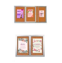 Enclosed Outdoor Bulletin Boards with Lights (Multiple Doors)