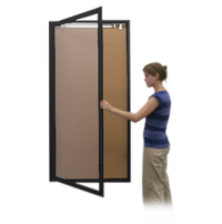 Extra Large 36 x 96 Indoor Enclosed Bulletin Board Swing Cases with Light (Single Door)