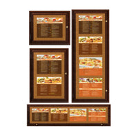 Indoor Enclosed Wood Menu Cases (8 1/2" x 11" Landscape Menus)
