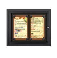 Outdoor Enclosed Magnetic Restaurant Menu Display Case | 8 1/2" x 14" Portrait | Holds Two Portrait Menus ACROSS