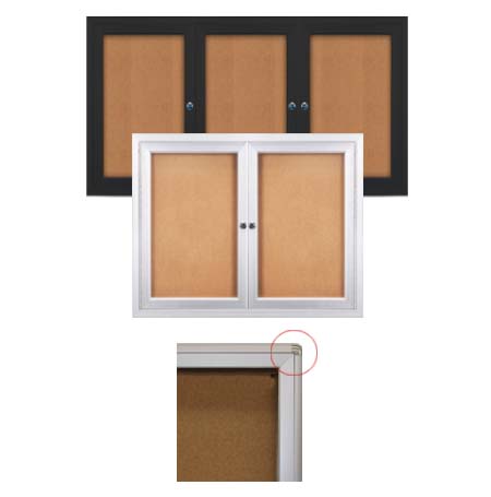 Enclosed Indoor Poster Cases with Rounded Corners (2 & 3 Doors)
