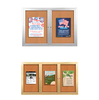 Enclosed Outdoor Poster Cases Radius Edge with Lights (Multiple Doors)