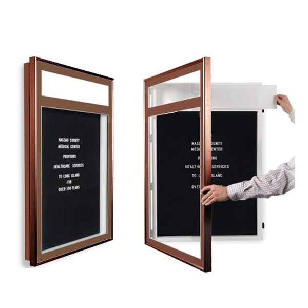 Designer Metal Framed Letter Board SwingFrames with Header & Lights