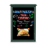 16" x 34" Outdoor Message Center - Magnetic Black Dry Erase Board