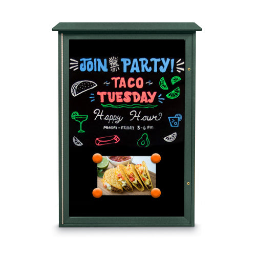 12" x 18" Outdoor Message Center - Magnetic Black Dry Erase Board