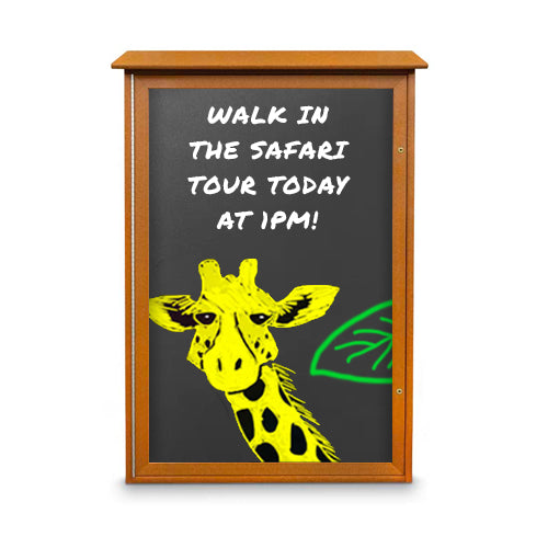 24" x 60" Outdoor Message Center - Magnetic Black Dry Erase Board