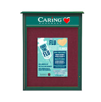 18x24 Outdoor Cork Board Message Center with Header - LEFT Hinged (Image Not to Scale)