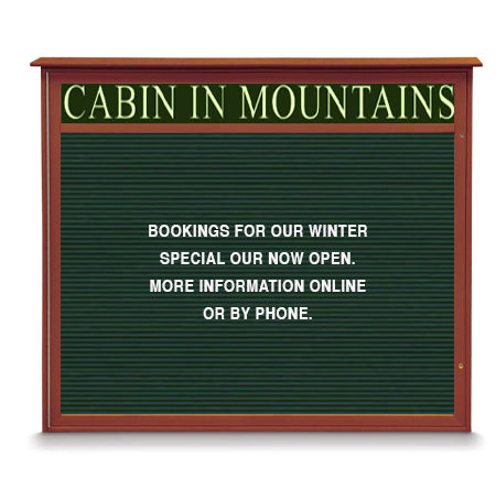 24x36 Wall Mounted Outdoor Message Center with Letter Board with Header