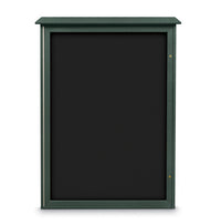 38x54 Outdoor Message Center with Fabric Magnetic Board Wall Mounted - Eco-Friendly Recycled Plastic Enclosed Information Board (Shown in Woodland Green Finish and Black Fabric)