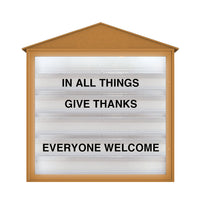 Cathedral-style 28"x48" Reader Board Message Center with LED Lighting | Cedar Finish