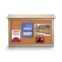 36x60 Outdoor Message Center TOP Hinged with Cork Board Wall Mounted - Eco-Friendly Recycled Plastic Enclosed Information Board