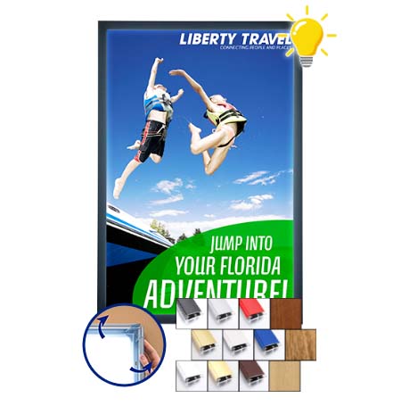 SwingSnaps LED Lighted Poster Snap Frames for 24x48 Graphics | 1 1/4" Wide