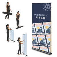 RETRACTABLE BASE ACCEPTS (2) BANNERS 36" WIDE