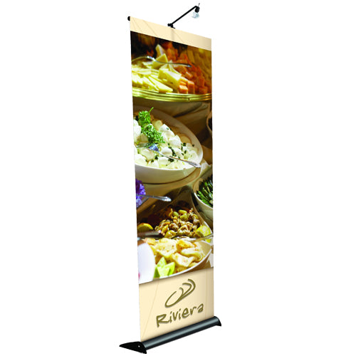OPTIONAL LIGHT CAN BE ADDED TO 60" WIDE RETRACTABLE BANNERSTAND