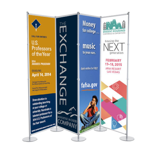 24" WIDE SCREEN PANEL FLOOR STAND BANNER DISPLAY (FOUR SIDED)