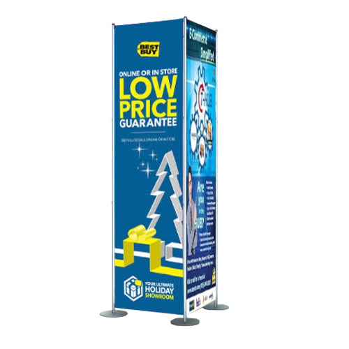 24" WIDE SCREEN PANEL FLOOR STAND BANNER DISPLAY (FOUR SIDED)
