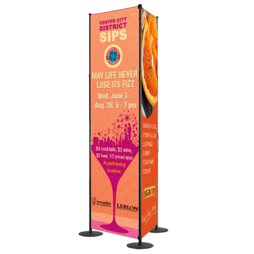 48" WIDE SCREEN PANEL FLOOR STAND BANNER DISPLAY (THREE SIDED)