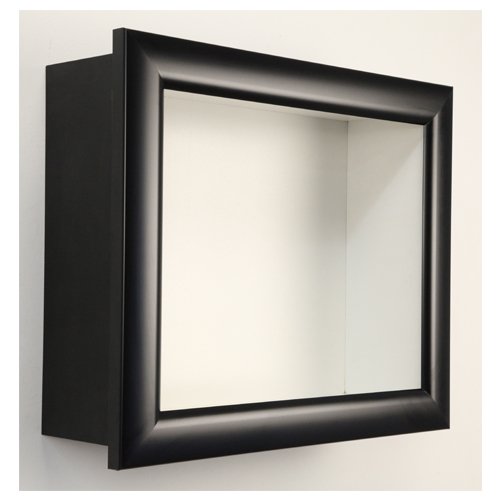 ENCLOSED SHADOWBOX FRAME in LANDSCAPE FORMAT (SHOWN in SATIN BLACK FRAME WITH WHITE INTERIOR)