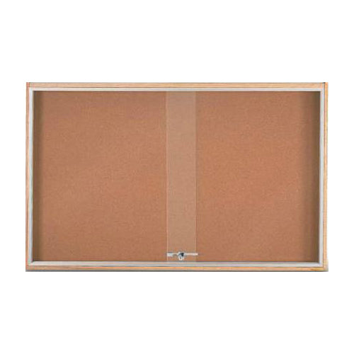 60x36 Indoor Wood Framed Bulletin Boards w 2 Sliding Doors SHIPS FREE ...