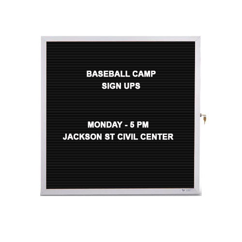 Indoor Enclosed Message Directory Display | Slim Style Felt Letter Board with Radius Edge Corners | Includes 3/4" Changeable Letters Set with Numbers