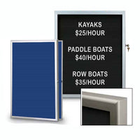 Indoor Slim Style Felt Letter Board Enclosed Display Case with Radius Edge Corners