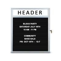 Indoor Slim Style Enclosed Letter Boards with Sleek Radius Edge Corners and Free Personalzed Message Header | Side Locking Display Case