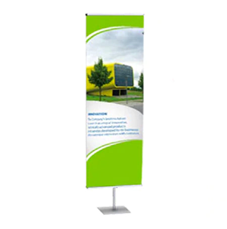 Snap Frame Banner Stand 30" Wide Floor Display with Adjustable Height 36" to 96" Single-Sided