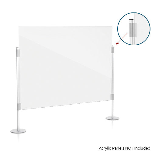 24" Clip Grip Uprights for Acrylic Protective Shields, Set of 4  | Acrylic Panels NOT Included