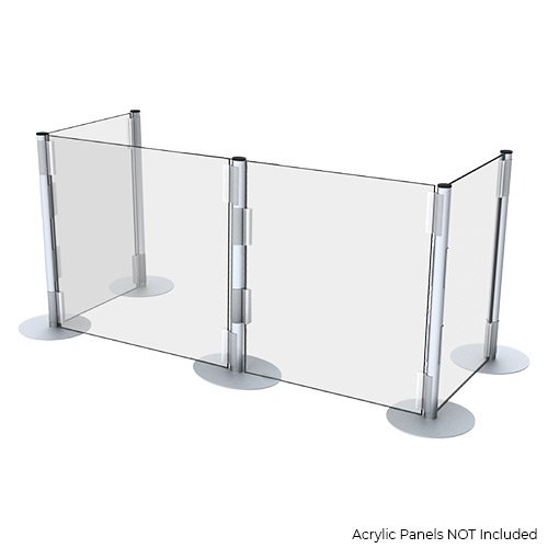 Hinged Free-Standing Protective Clear Acrylic Divider Shield - 28