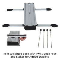 Silver Strike Base is 18 LBS | Twist-Lock Feet and Stakes for Added Stabilty