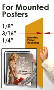 Poster Snap Frames 1 1/4" Profile for Mounted Graphics 1/8", 3/16" and 1/4" Thick Boards in 40 Sizes
