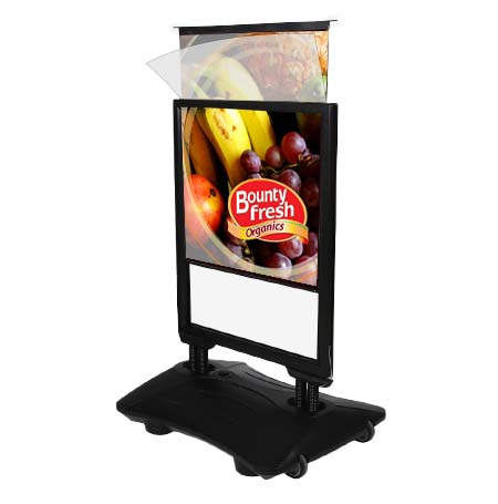 STREET-MASTER™ Wind Stand with Slide-In Frame and Fillable Water Base for 30 x 40 Posters