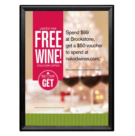20x30 Safety Edge Corners Snap Frame Poster Sign Frames 1 1/4" Wide | Black Frame with Rounded Mitered Corners