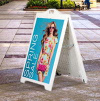 The Boss 24x36 A-Frame Plastic Sign Boards for Self-Adhesive Vinyl Graphics - WHITE