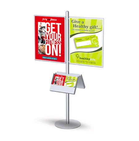 POSTO-STAND 8 Foot Slide-In Double Offset Sign Stand and Literature Holder 22x28