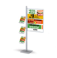 POSTO-STAND 8 Foot Slide-In Sign Stand and Offset Literature Holder 24x36