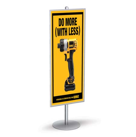 POSTO-STAND™ Quick Change Slide-in Poster Display 22x56 with Single-Sided Floor Stand Adjustable Configuration