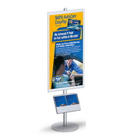 8 Foot POSTO-STAND Slide-in Frame Poster Sign Stand 22x56 | Optional: Brochure Holder with Adjustments